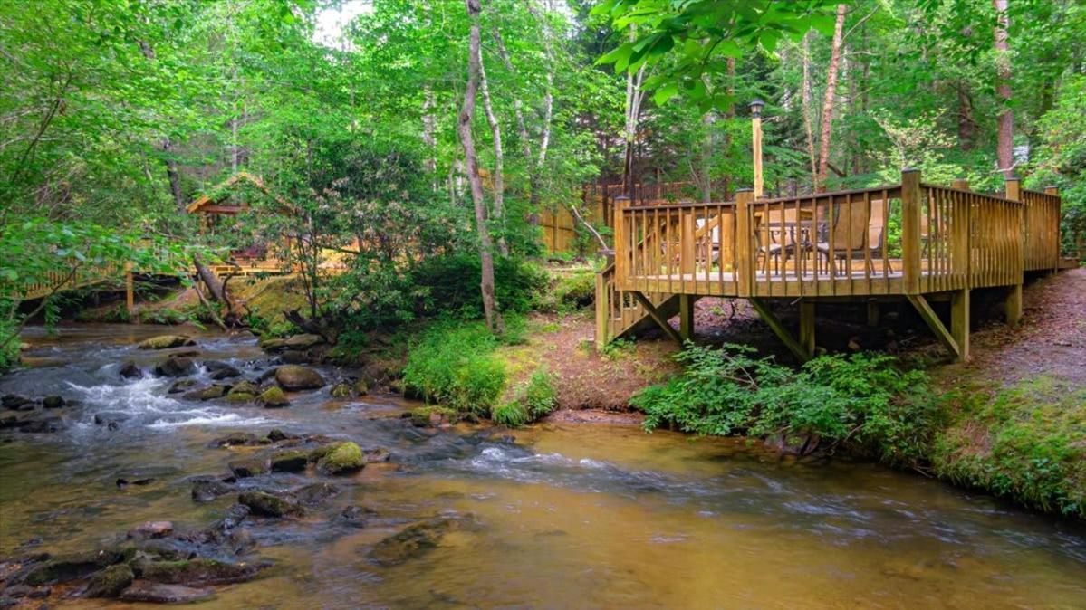 Waterfront Mountain Cabin With Hot Tub Villa Блу Ридж Екстериор снимка